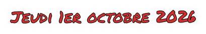 Jeudi 1er octobre 2026